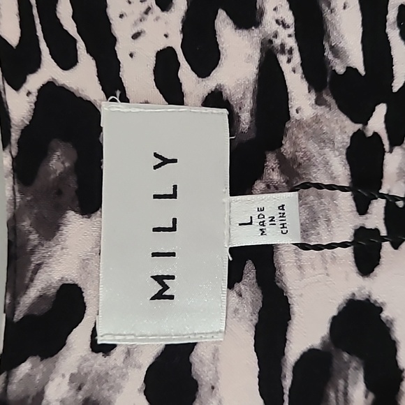 Milly NWT Wrap GINA Animal Print Adjustable Black Long sleeve Dress LG - Picture 13 of 13